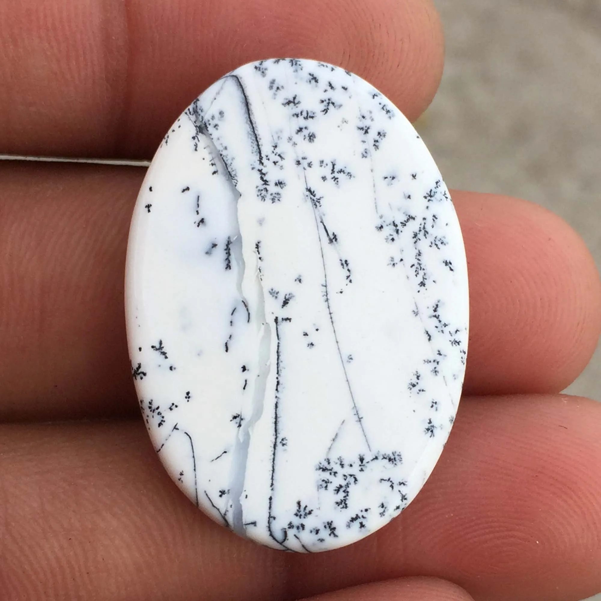 White Dendrite Opal Loose Gemstone Cabochon Crystal Healing Wire Wrapping Wholesale Price Stone