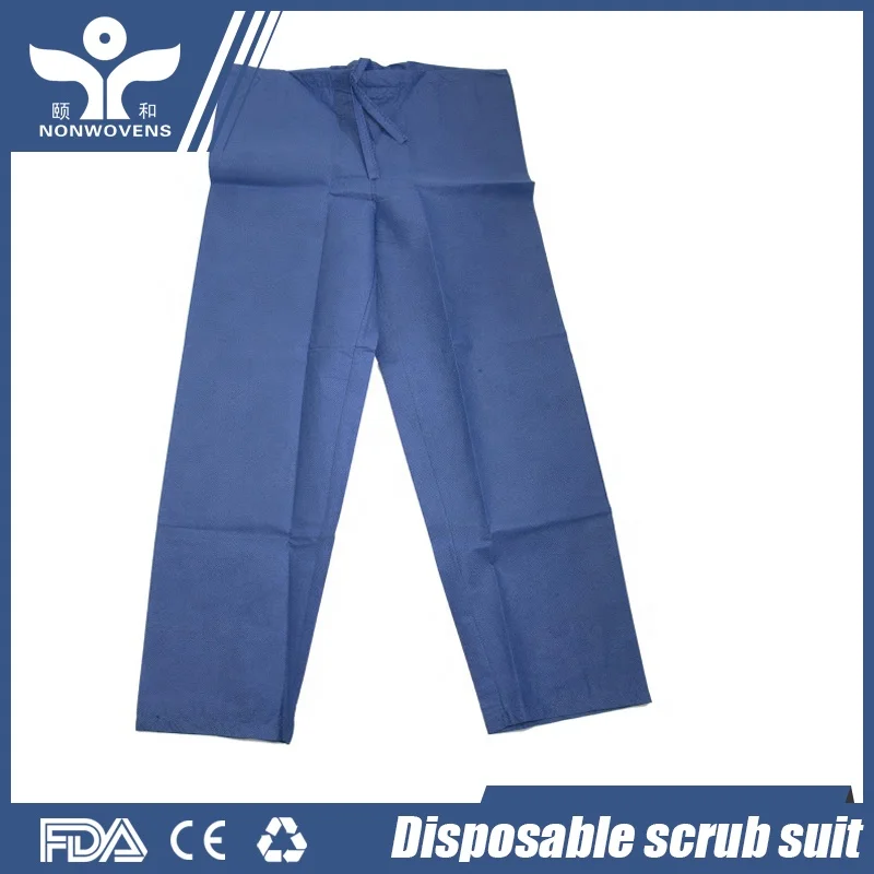 Disposable PP Nonwoven/SMS Printed Surgical Gown/ Isolation Gown Scrub Suits Pockets Medical Uniforms