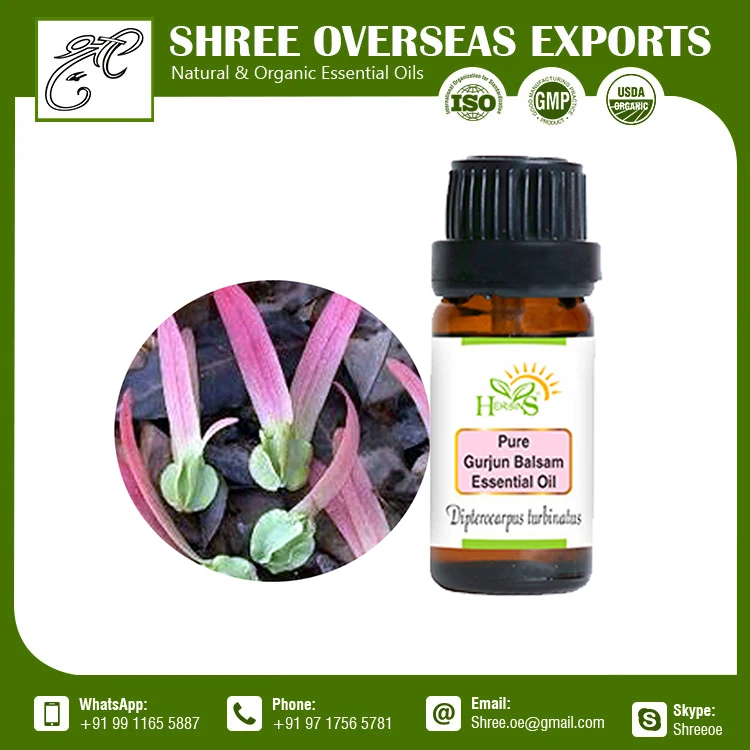 GMP Certified Pure Organic Gurjan Essential Oil