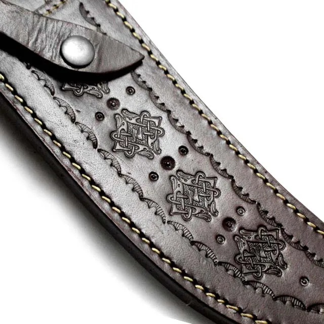 High Quality Low Price OEM Rich Grain Textured Leather Sheath for Fixed Blade Bowie Knives