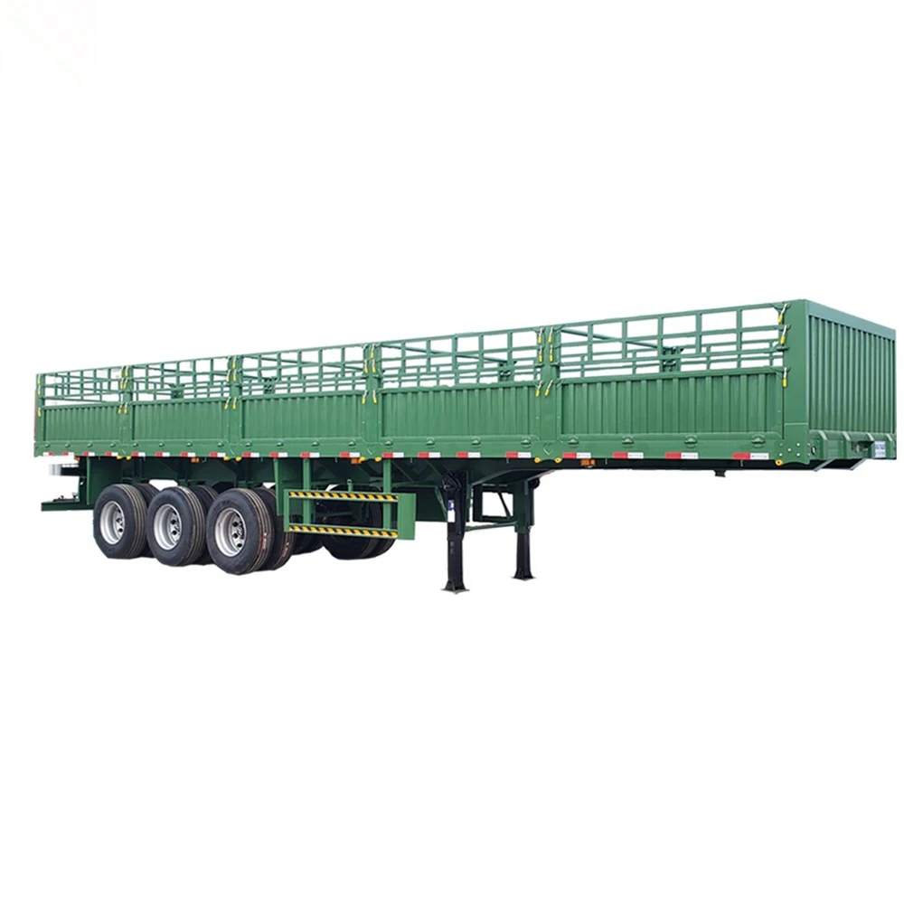 40ft 3 Axles Straight Beam Stake/Fence Semi Trailer for Transporting Agricultural Cargo