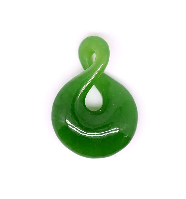 Handmade jewelry pendant New Zealand jade 22mm twist jade