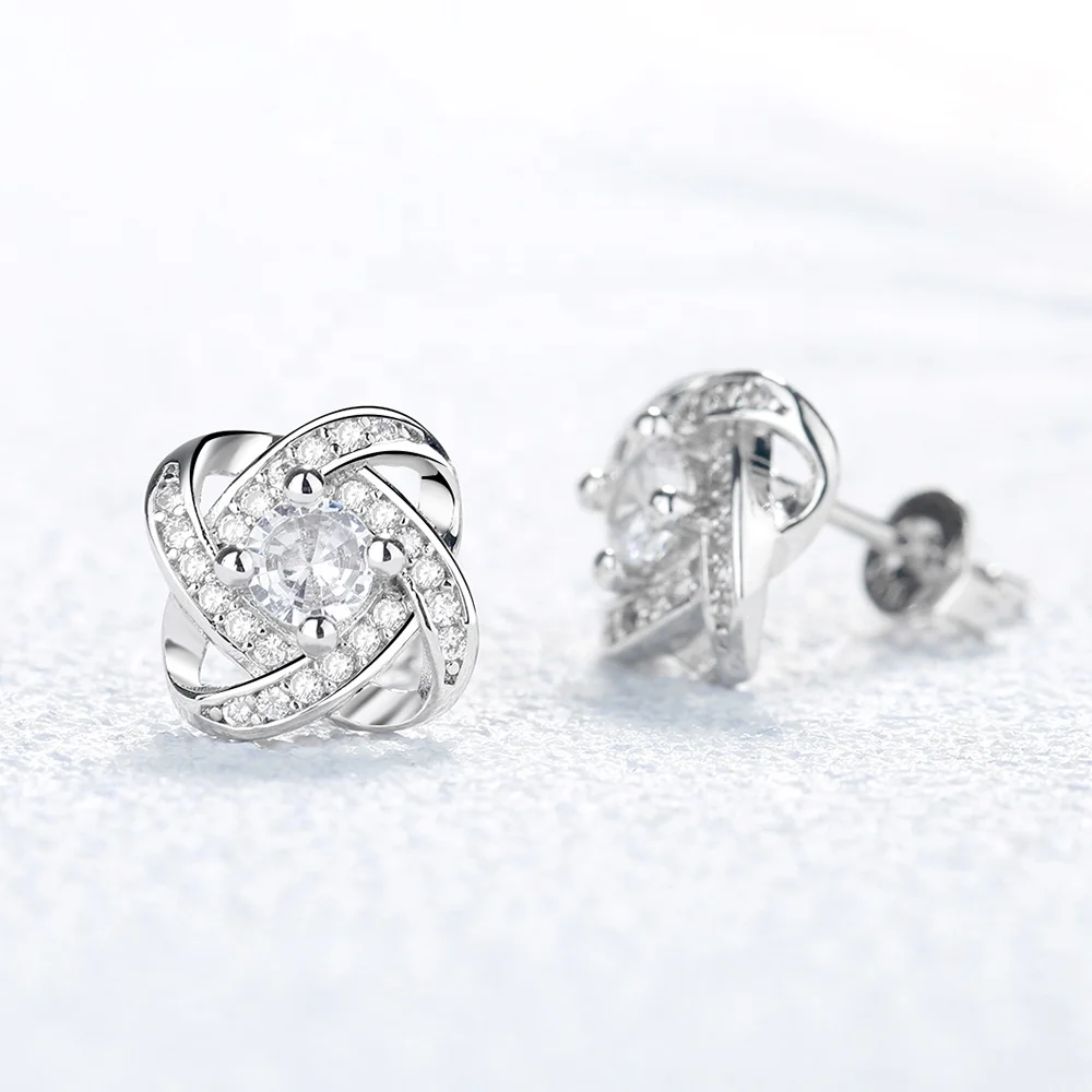 Распродажа, серьги из стерлингового серебра 925 пробы с четырьмя листьями для женщин