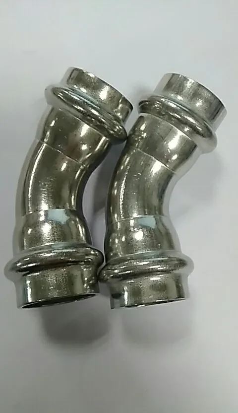 Hot/cold water stainless steel 304 pipe joint press fit fittings adapter DN15/20/25/32/40/50 elbow 45 degree