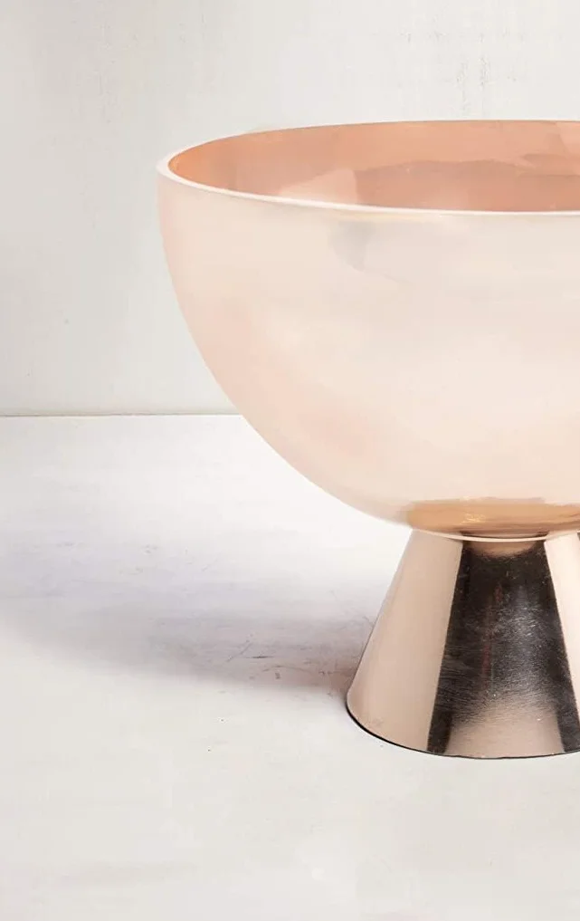 Rose Gold Fancy Bowl for Kitchen Counters Table Centerpiece Farmhouse Decor Party Holiday Decoration Vegetables Bowl.