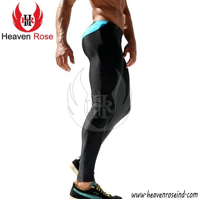 Wholesales Mens Sports Gym Leggings Striped Side Sublimation Tights