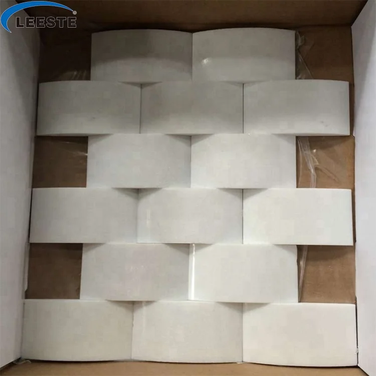 Greece Thassos marble mosaic for bathroom decoration Polished Thassos white bread 3D Arched shape Marble Mosaic Tiles