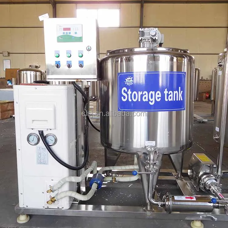 Small Cooling Tanks With Refrigeration Milk Cooler And Pasteurization Unit Milk Production Line