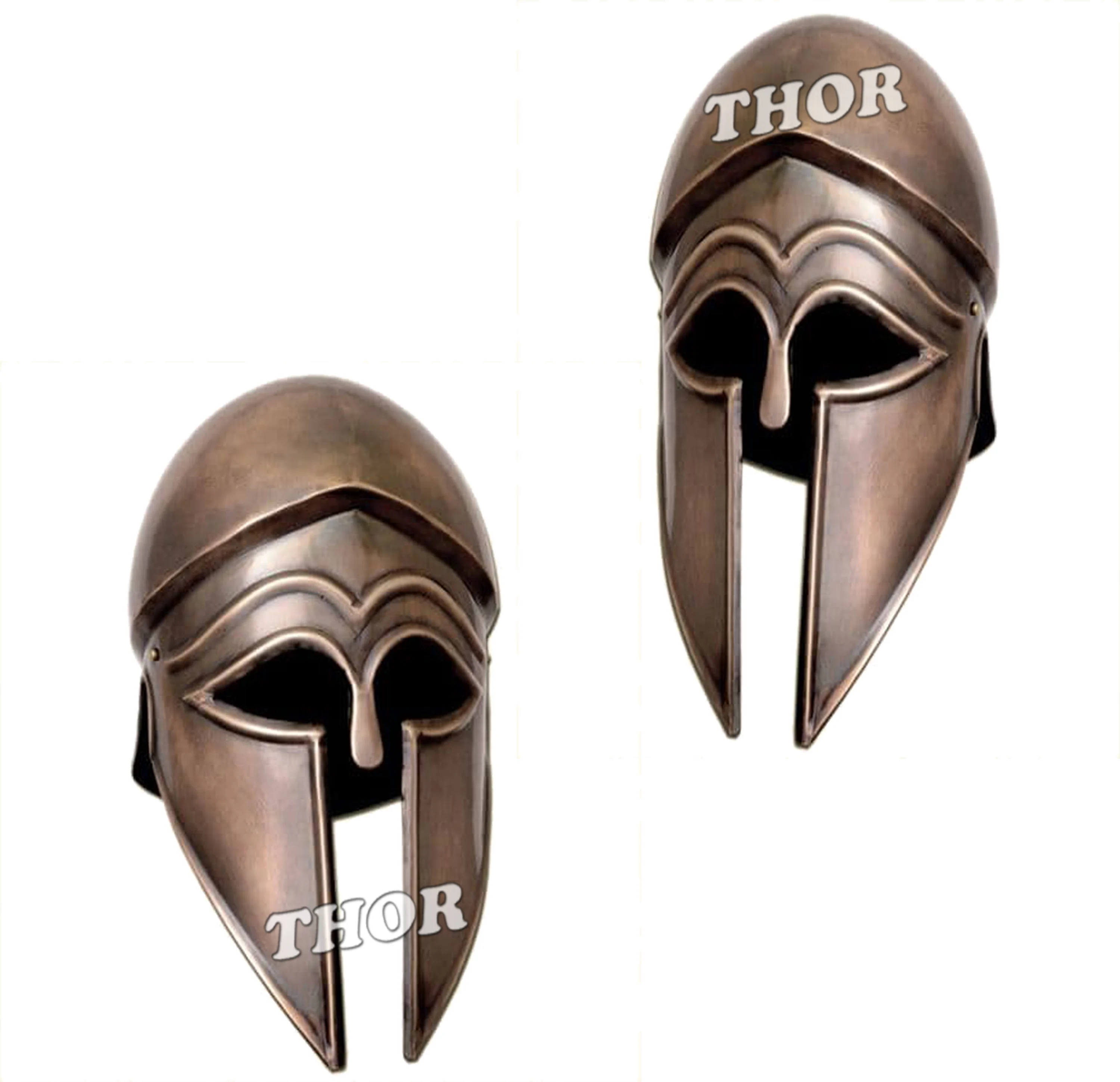 Medieval Greek Corinthian Helmet Armor Knight Spartan Helmet Antique Polished  Leather Liner