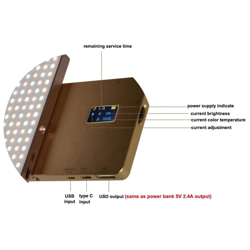 Shenzhen Censreal Power Bank мини-камера Led видео заполняющий свет профессиональная dslr для смартфона live show lighting tik