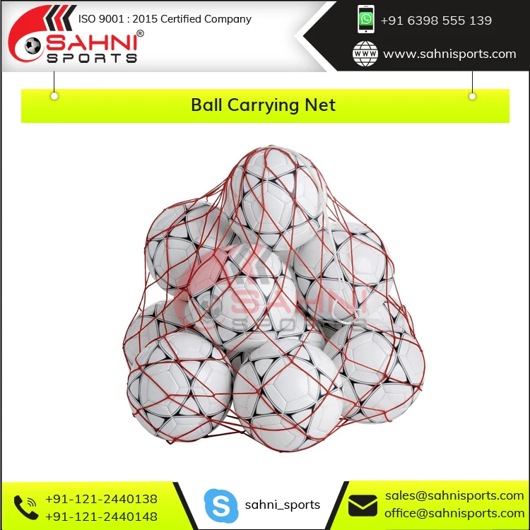 Высококачественная скрученная полиэтиленовая сетка для переноски мячей толщиной 4 мм футбола регби мяча волейбола