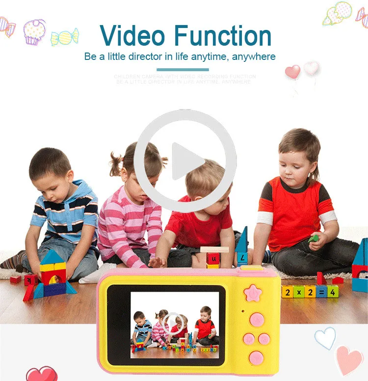 
Gifts Toddler Toy Educational 8MP HD Camera Children Mini Camera Toy Digital Kids Camera Toys Sports Photography 
