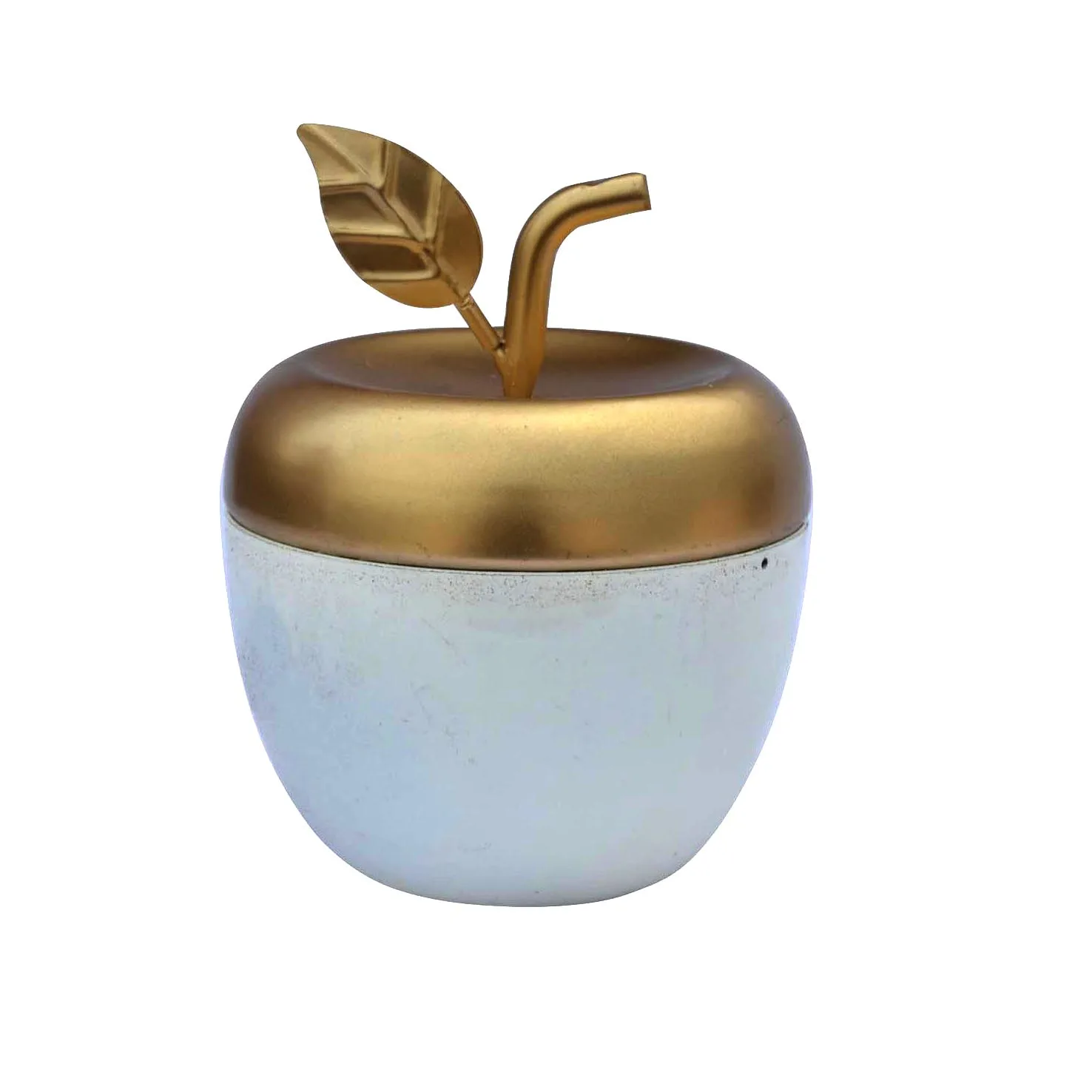 Ручной работы железная банка для изготовления свечей с крышкой черного и золотого цвета в форме яблока металлические подсвечники фонари