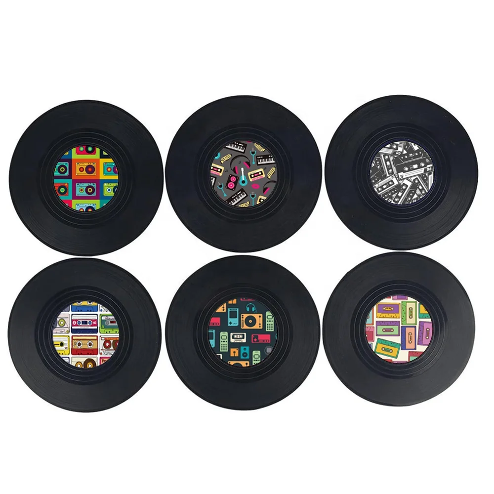 Fast Delivery Old Vintage Vinyl Coaster Retro Vinyl Record Disk Coaster Retro Vinyl Record Coasters