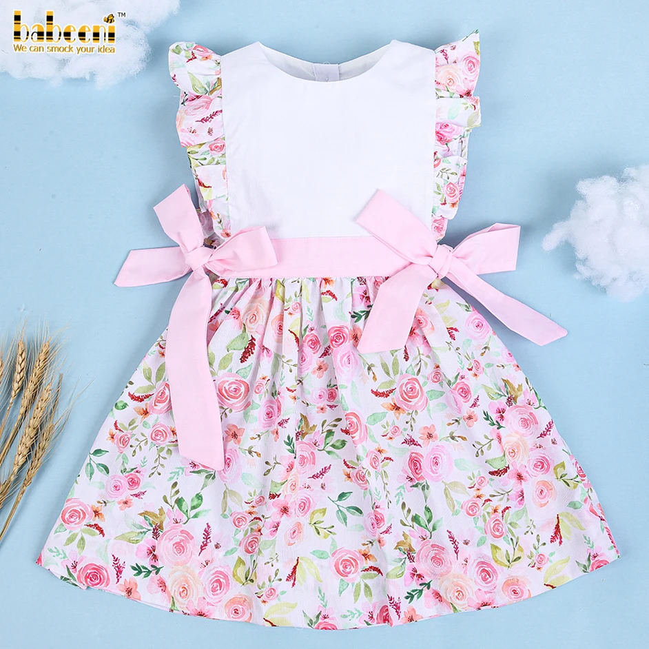 Красивое платье для маленьких девочек с принтом в виде цветка персикового на заказ оптовая продажа платьев ручной работы от производителя-BB2373