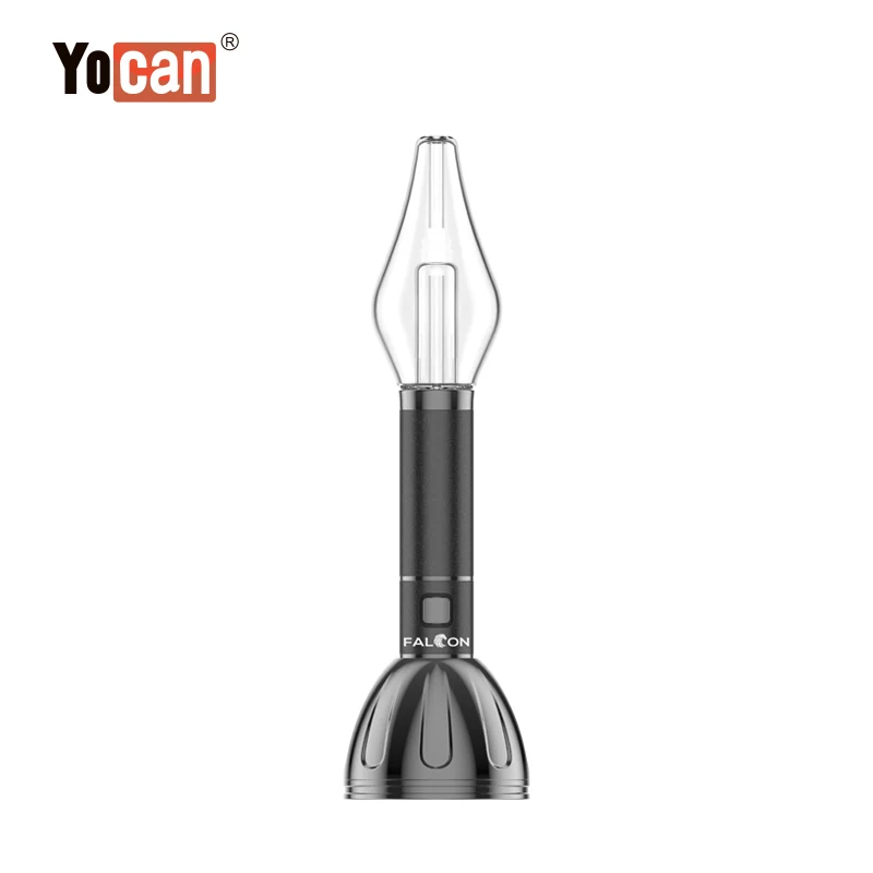 New coming concentrate Adjustable Voltage 1000mah portable dry herb vaporizers Yocan Falcon with glass water pipe