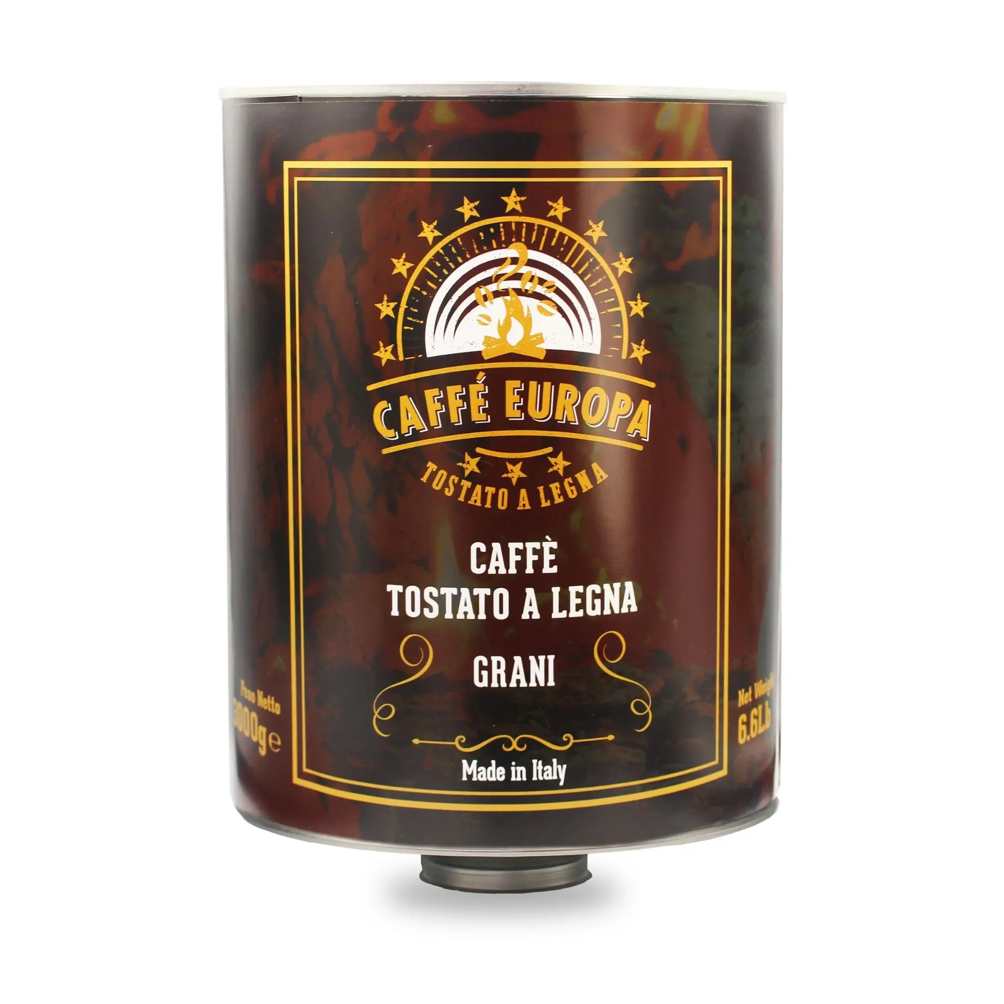 
Wood Roasted High Quality Coffee Beans Caffe Europa 95% Arabica 5% Robusta Blend 3Kg Tin 