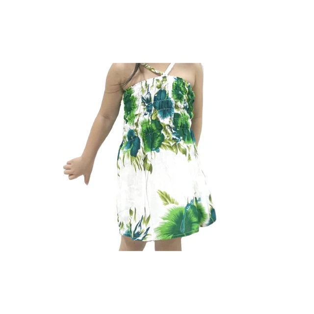 vintage retro thai HIPPIE BOHO HAWAII hibiscus BABY DOLL beach style girls kids children LONG MAXI DRESS