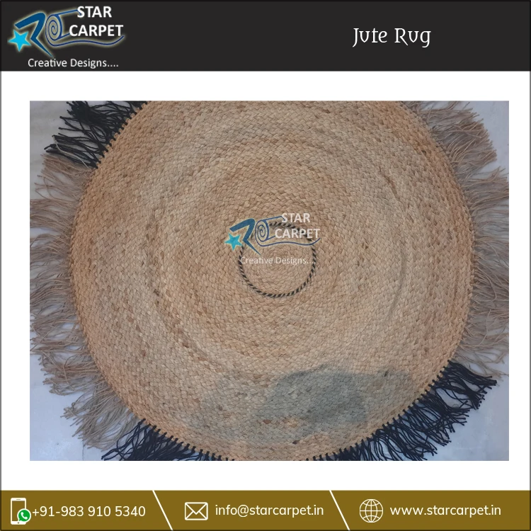 Декоративные джутовые Коврики ручной работы круглой формы для столовой современные плетеные взрослых нескользящий коврик со звездами и плоским ворсом
