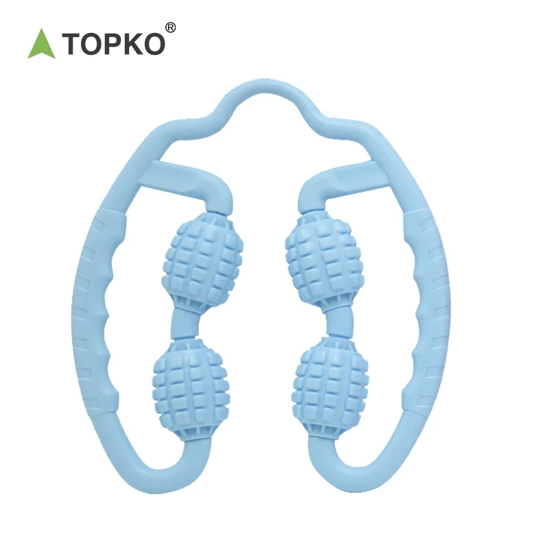 TOPKO Massage Roller Thin Leg Ring Clamp Leg Yoga Muscle Foam 4 Wheel Massage Roller Stick Relaxer Muscle Foam Massage Roller