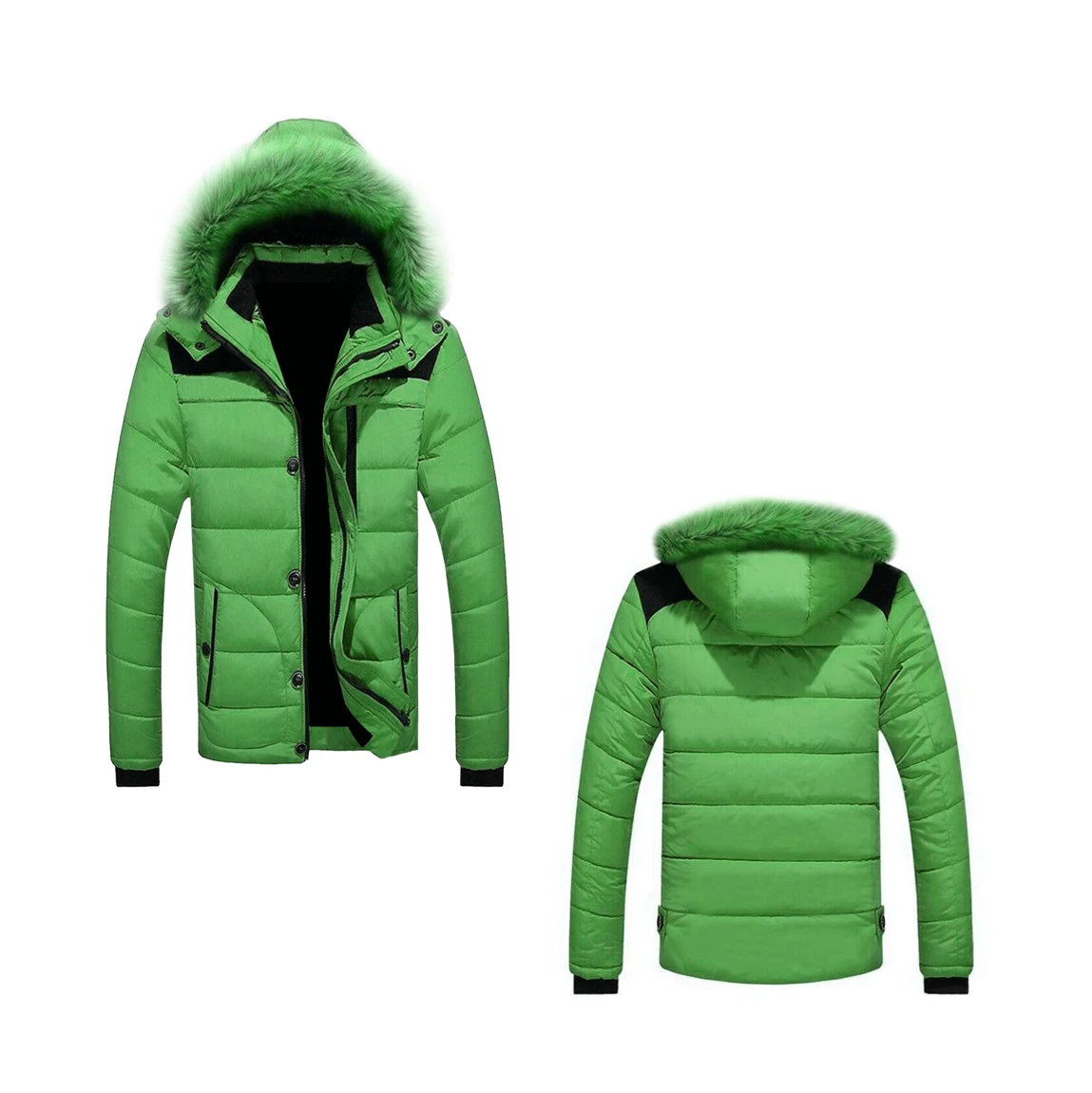 2021 High quality winter season warn up reversible custom made windproof waterproof padded hooded Street wear men puffer jackets