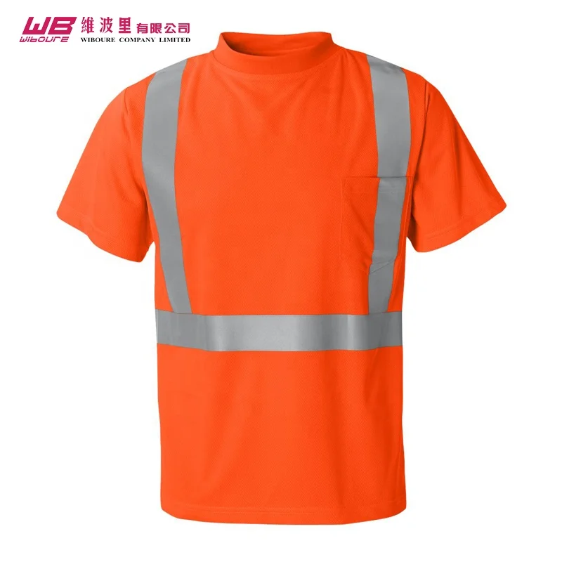 
Promotional OEM ODM Blank construction worker Polyester Reflective Tape Safety High Visibility Breathable tee for worker 