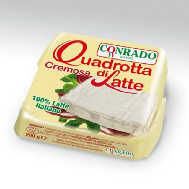 Casa radicci italian quality production chilled fresh quadrotta di latte 200 gr  creamy and typical of vaccine milk  quadrotta