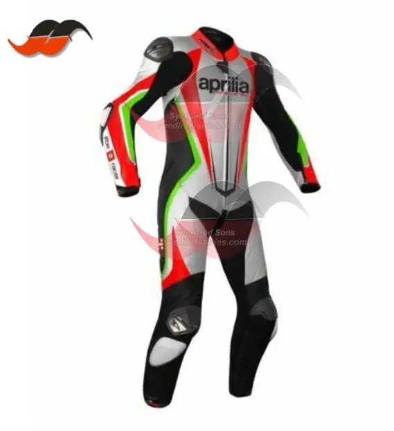 Customized Leather motorcycle racing suit with 5 hard-plastic CE approved Armors with pre-curved sleeves for riding position