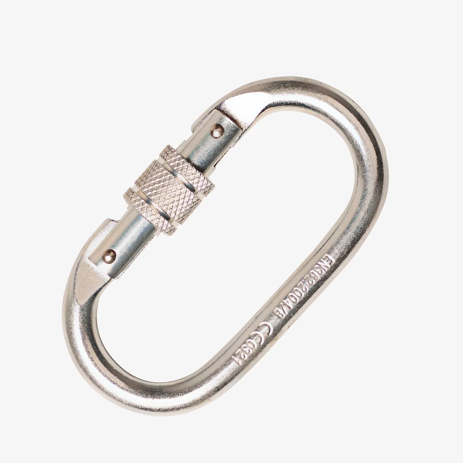 Alloy steel Oval Screw lock carabiner climbing hook