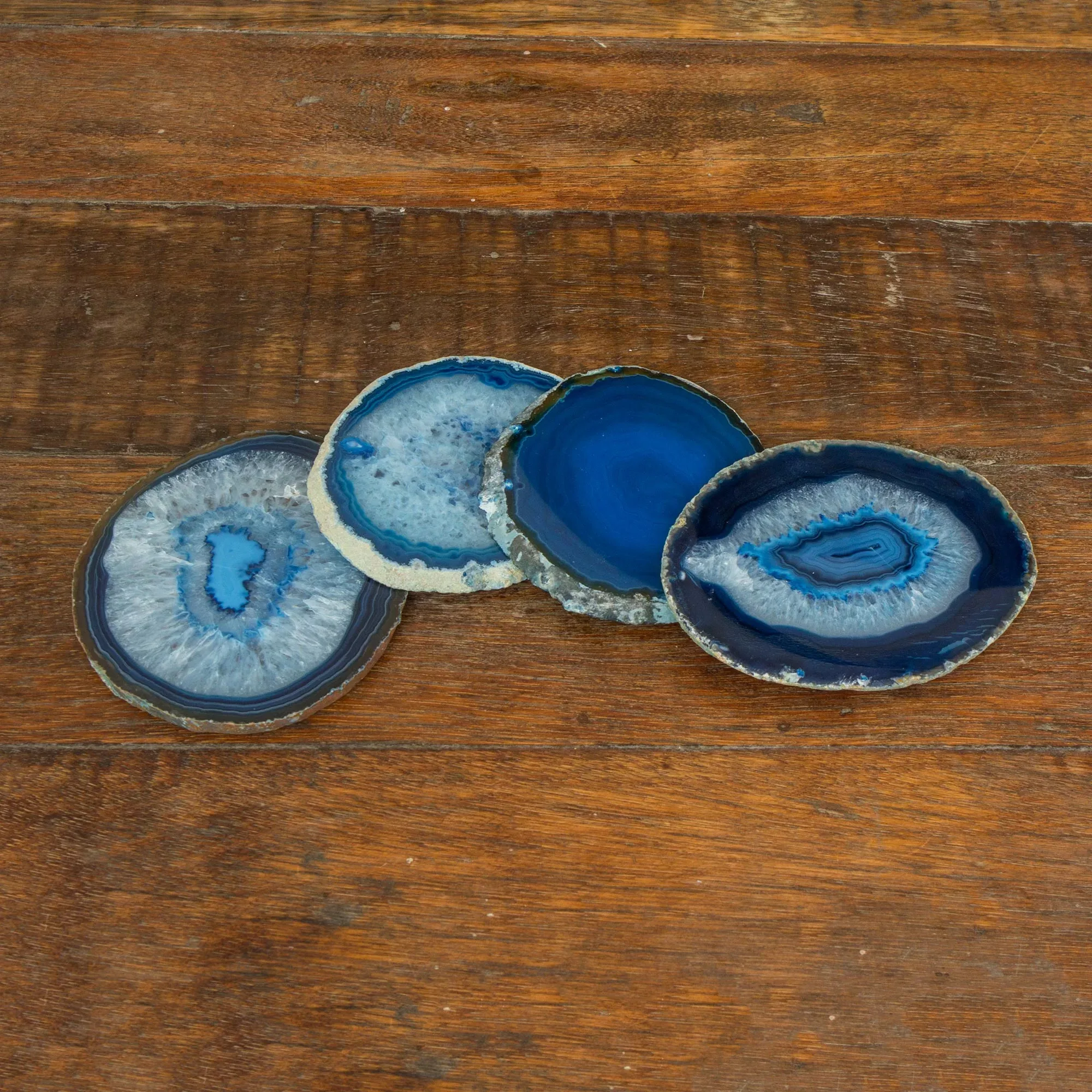 Freckles Agate Coaster set stoneware Natural Agate Wholesale Gemstone Art Kitchen Ware White Blue Agate Slice Coaster Cup Mat Wi