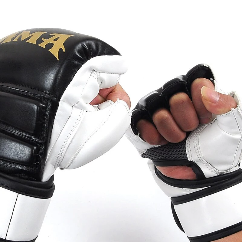High Quality Custom Manufacturer Half Fingers Leather MMA Gloves for Training Custom Grappling Gloves