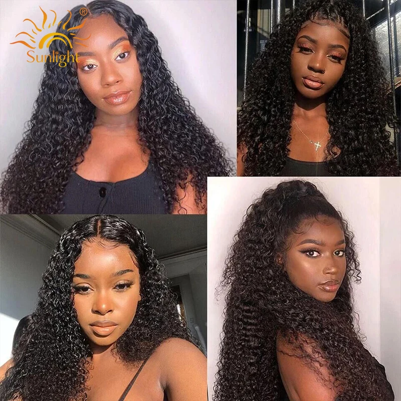 Sunlight kinky curly virgin brazilian cuticle aligned hair silk wig topper for women cheveux humain vierge en gros