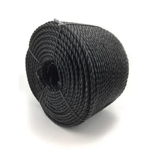 Europe Quality Ropes 3 strand or 4 strand PP Danline Twisted Packaging Rope for fishing net marine Black Polypropylene Rope India Factory