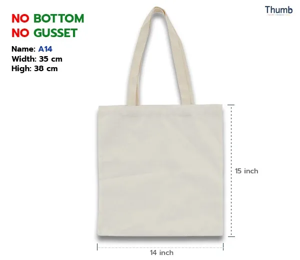 
Blank Canvas Tote Bag Made in Thailand 