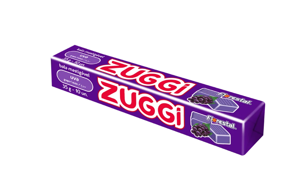 80656 - Zuggi Strawberry, Grape, Peach, Pineaple Chew Candy Soft Drops Candy 35g 24x12un