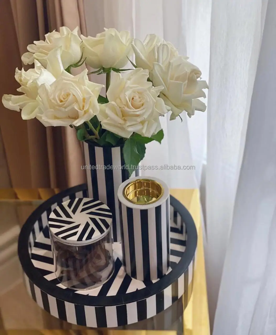 Best Bone Inlay Tray with Bakhoor Burner Vase Acrylic Box with Inlay Lid Home Decorative Storage Giveaways United Trade World