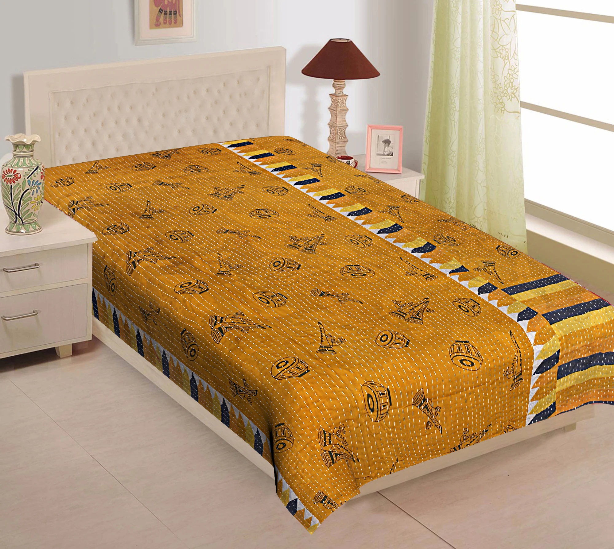 Wholesale Lot Of Indian Vintage Kantha Quilt Handmade Throw Reversible Blanket Bedspread Cotton Fabric BOHEMIAN quilt