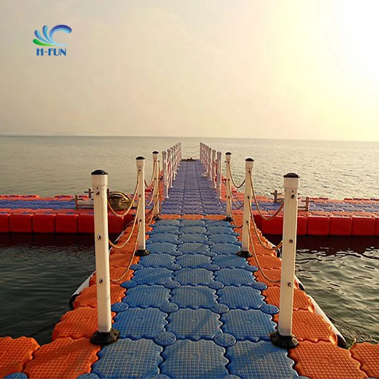 Adjustable plastic floating water platform pontoon hexagonal swimming pool floating platform