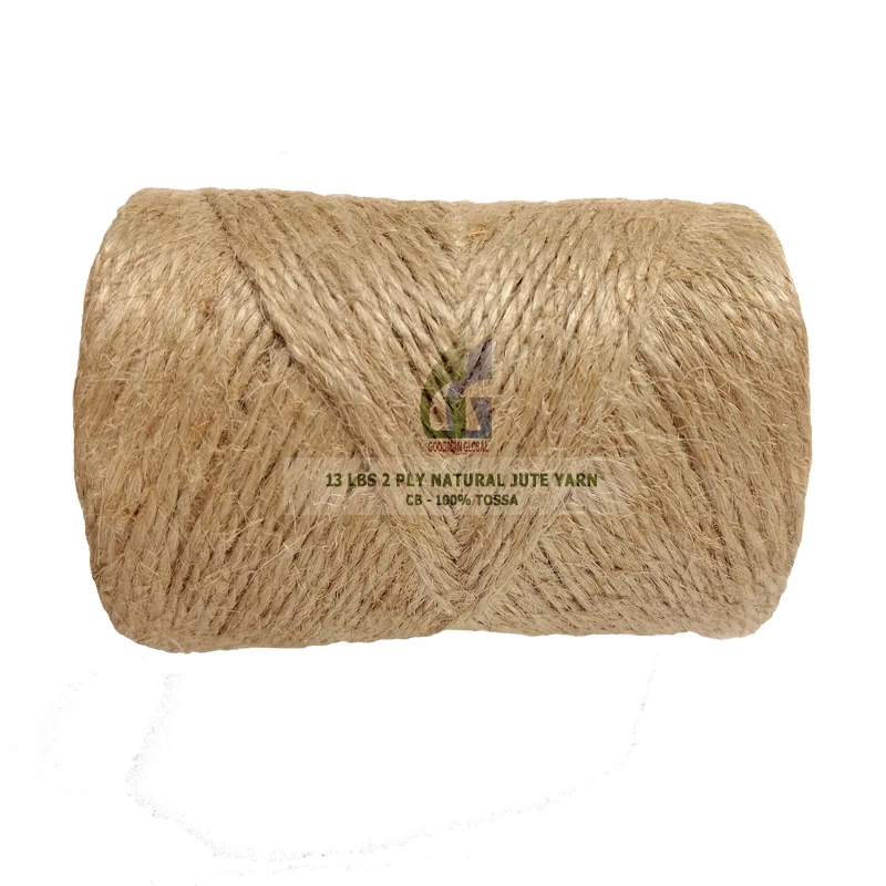 
13 LBS 2 PLY 100% TOSSA CB QUALITY JUTE YARN Natural Eco-friendly Hand Knitting Jute Color Weaving Anti-bacteria Sewing Spun Raw 