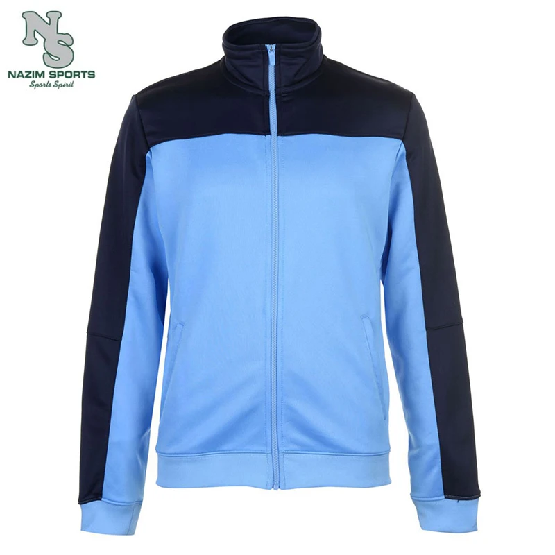 Новый дизайн ваш собственный спортивный костюм Мужская одежда рубашка на молнии без капюшона и джоггеры приталенный темно-синий комплект