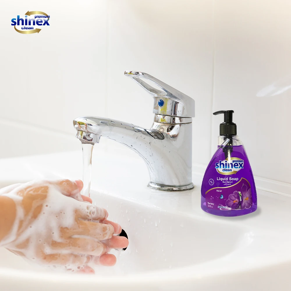 Wholesale Liquid Hand Soap 0.5L Violet Lavender Fragrance Liquid Soap for hand washing made in Turkey