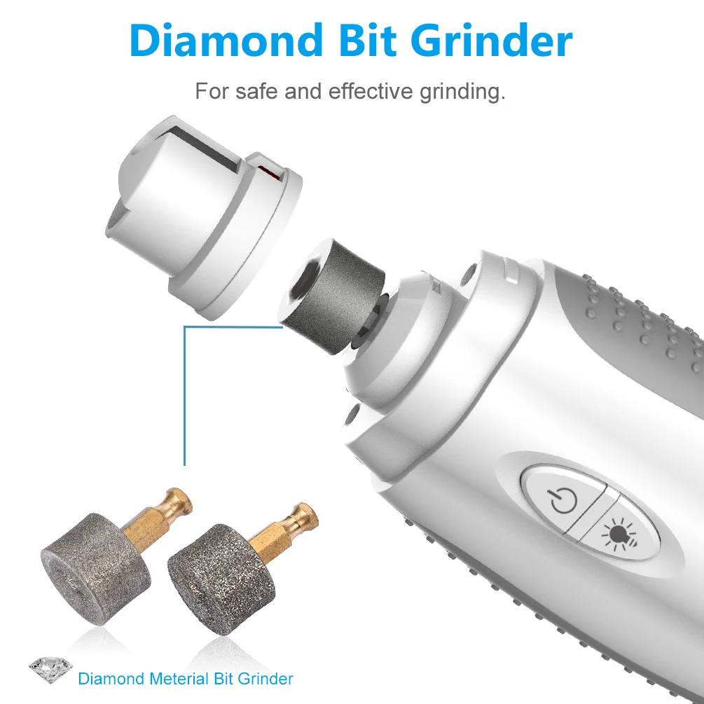
BPA free rechargeable dog nail grinder 3 ports 3 levels pet nail trimmer for small medium large dogs cats 