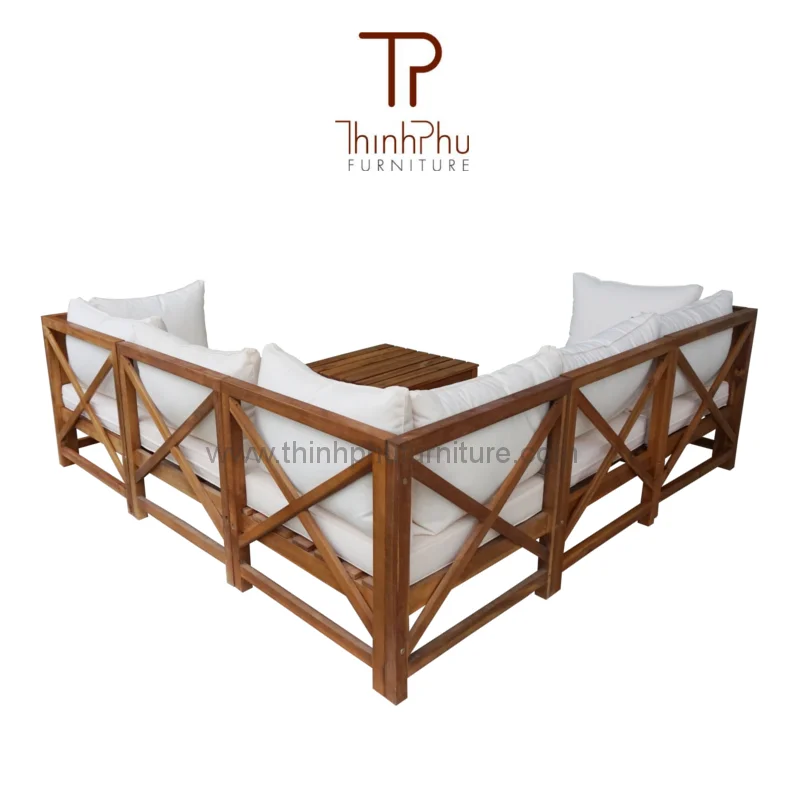 Набор угловых диванов из дерева акации, мебель для улицы