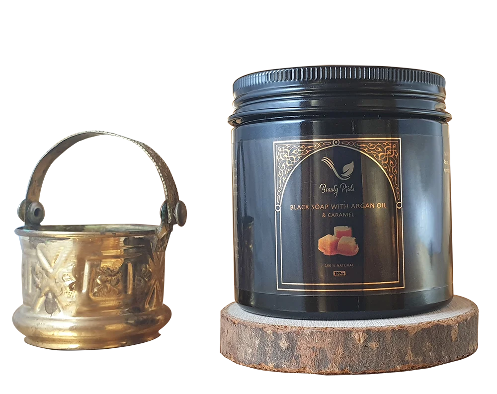 Argan black soap with caramel - 100 % Pure Natural