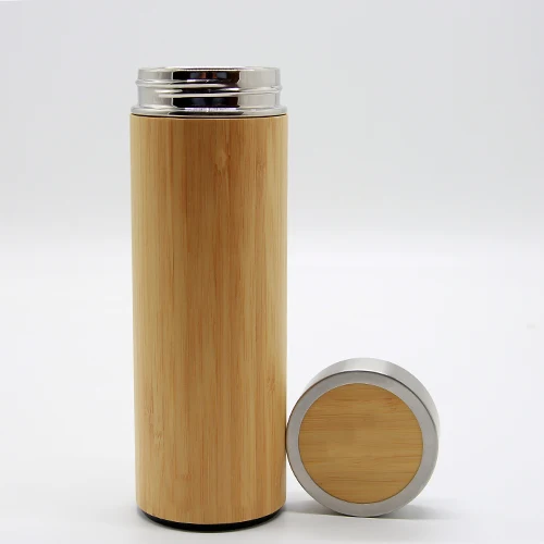 Reusable Bamboo Thermo Stainless Steel Tumbler Hot Coffee Tea Thermos Bottle Vacuum Flasks & Thermoses Bamboo Thermos Tumbler