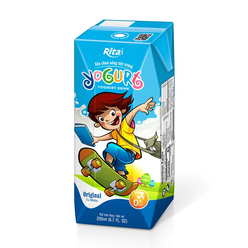 200ml Blueberry Yogurt Drink for Kids Puree in Box Packaging From Vietnam Beverage Supplier