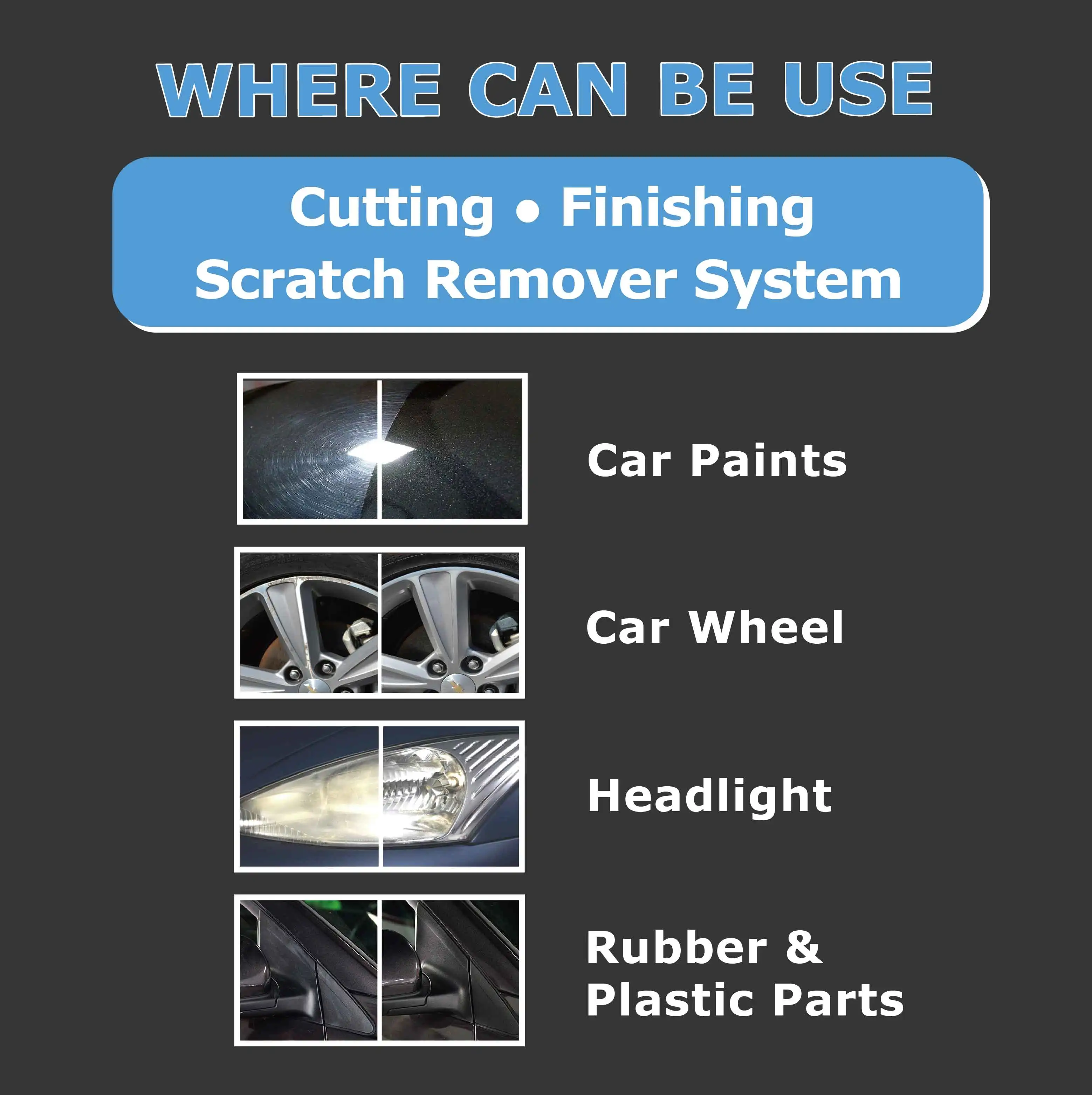 Compound Scratch Car Care Polish Wax For Car Paints, headlight, plastic parts