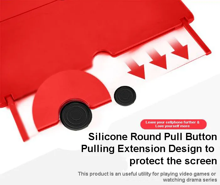 silicone round pull button phone screen magnifier