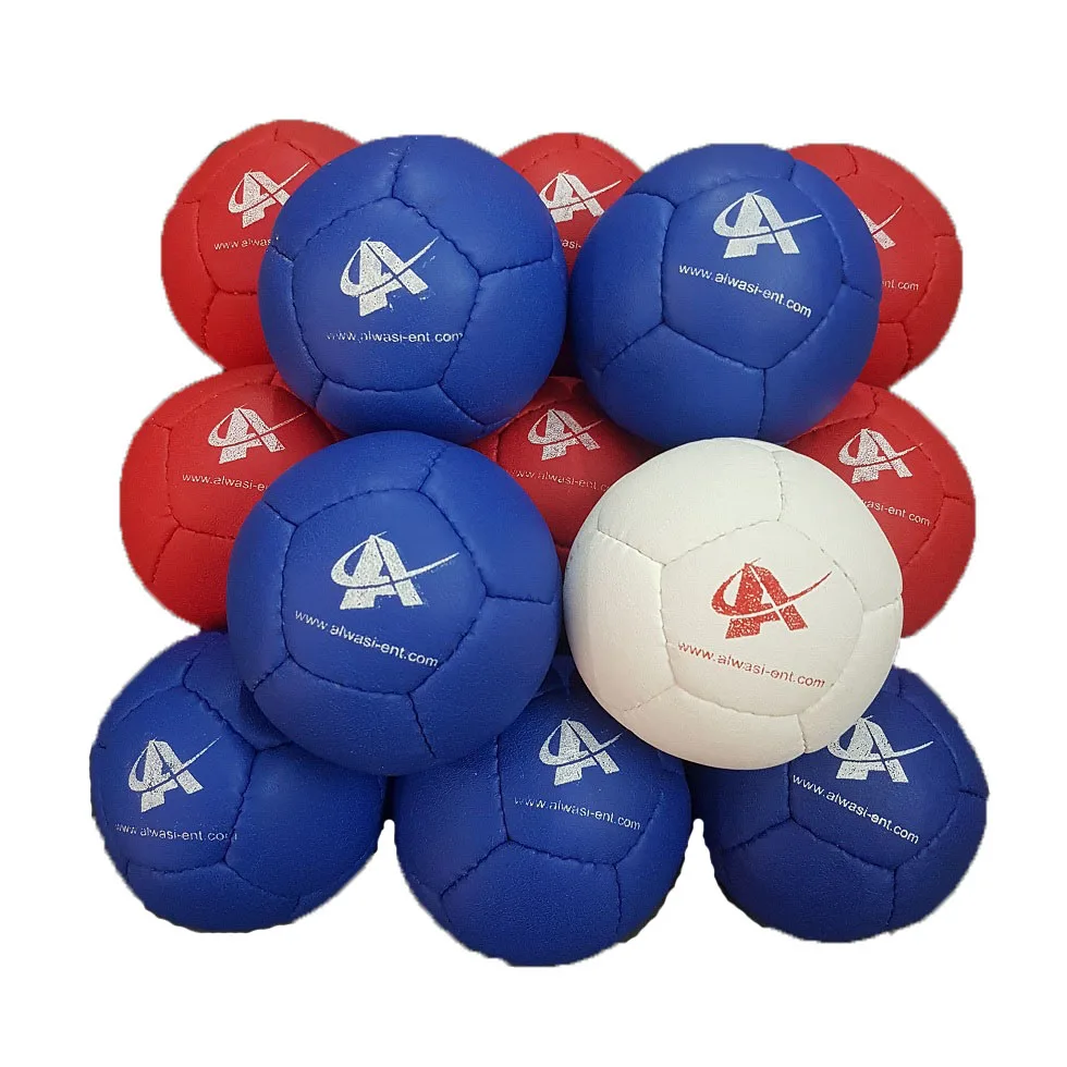 Soft Boccia balls Set  6 red 6 blue 1 white ball packed in Carrying Bag with Custom Logos Soft Bocce Ball Pakistan