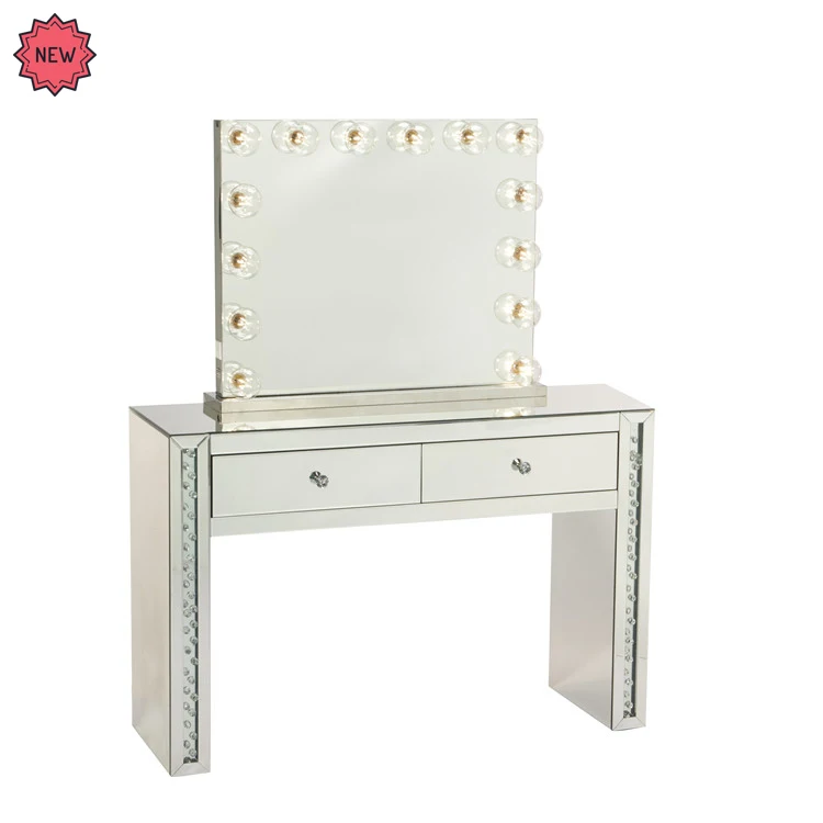 
Wholesale Home Furniture Classic Makeup Table With Mirror Vanity Organizer Storage Makeup Glass Desk 